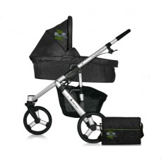 Универсальная коляска Bertoni 2 в 1 CARRERA Black - Green Sunny City